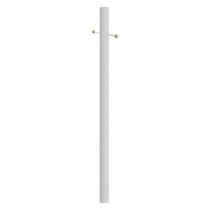 7 ft. White Outdoor Direct Burial Aluminum Lamp Post with Cross Arm fits Most Standard 3 in. Post Top Fixtures