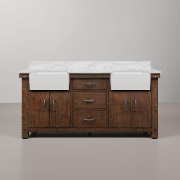 Water Creation Paisley 72 in. W x 22 in. D Vanity in Rustic Water Creation Paisley 72 in. W x 22 in. D Vanity in Rustic