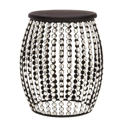 Beaded Black End Table