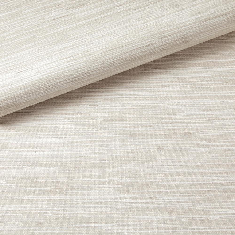 Cream Grasscloth Embossed Peel and Stick Wallpaper