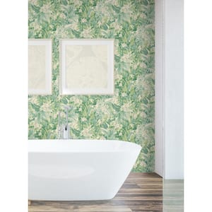 Umbrella Palm Pool Tropical Vinyl Peel and Stick Wallpaper Roll (Covers 30.75 sq. ft.)