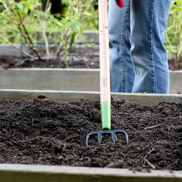 Garden Cultivator 4-Tine Forged Soil Turning Dig Tiller Aerator Long Handle Tool