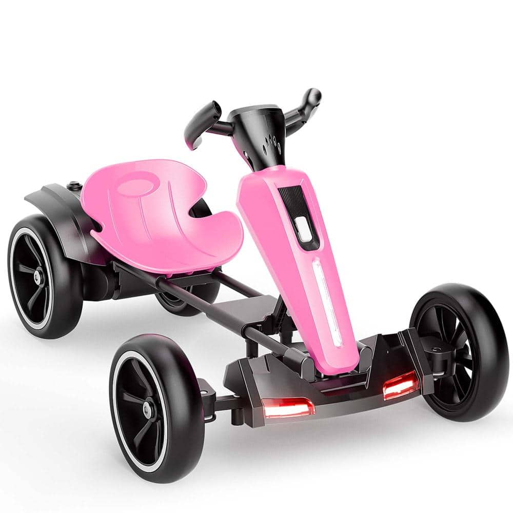 Pink 12V Electric Kids Pedal Go Kart, Outdoor Ride on Toy with Adjustable Seat, 4 Non-Slip EVA Wheels price history on PriceWatchPro