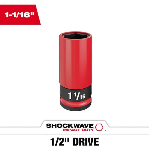 Milwaukee SHOCKWAVE 1/2 in. Drive 1-1/16 Lug Nut Impact Socket (1-Pack)