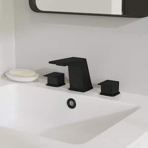 Carre 8 in. Widespread Double-Handle Bathroom Faucet in Matte Black