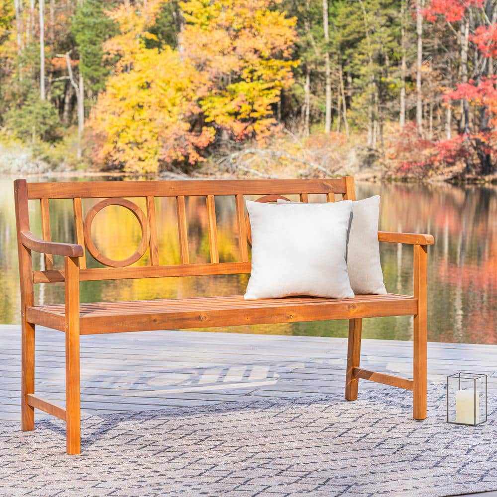 Apollo 61" Teak Acacia Wood Outdoor Garden Bench