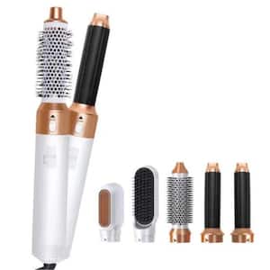 5-in-1 Professional Hair Dryer Straightener Curling Set for All Hair Styles in White