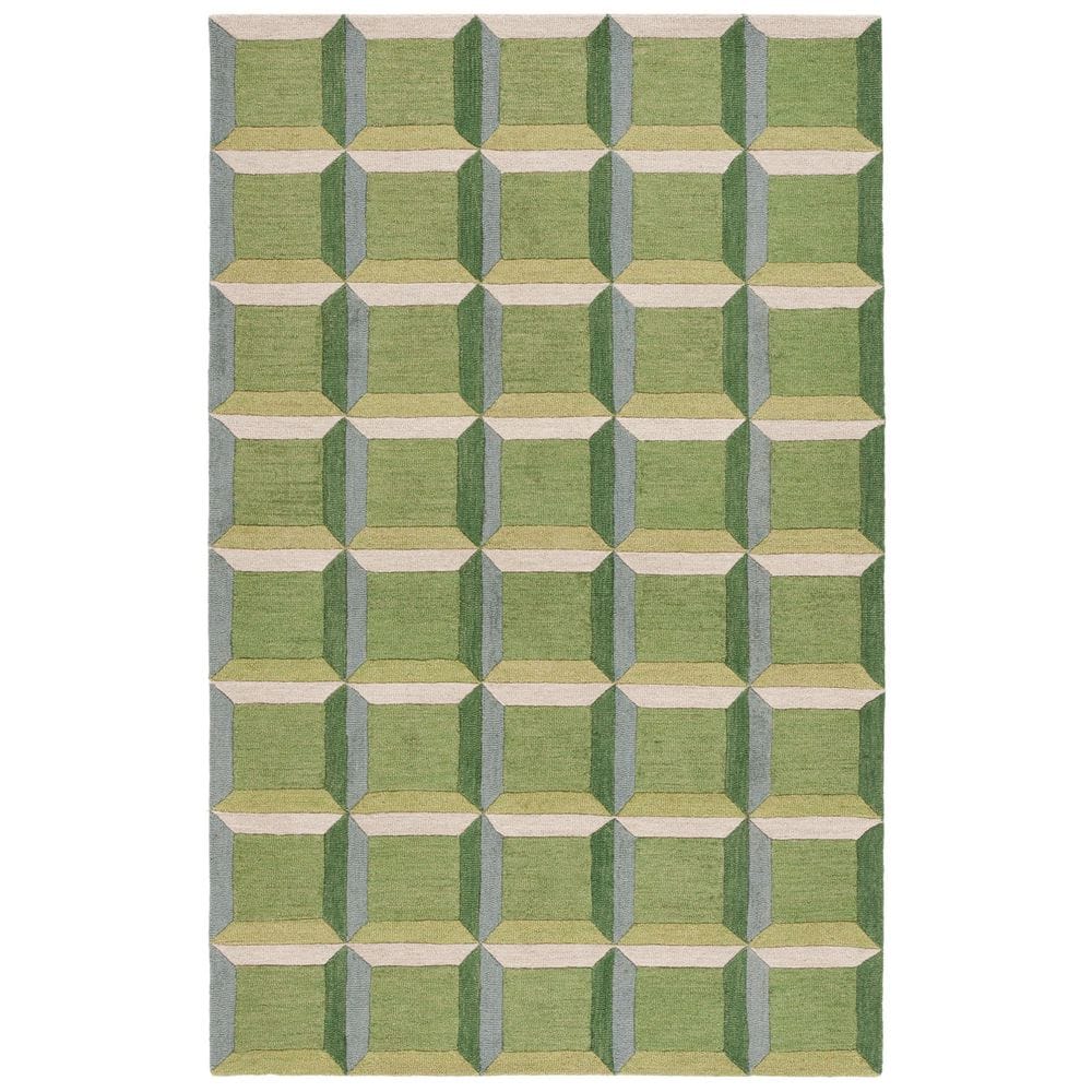 Genre 2 ft. x 3 ft. Green/Beige square Geometric Area Rug price history on PriceWatchPro
