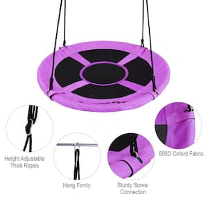 40 in. Purple Flying Saucer Tree Web Swing Indoor Outdoor Play Set Kids Christmas Gift