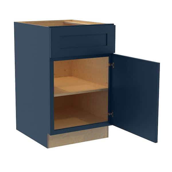 Home Decorators Collection Newport 21 in. W x 24 in. D x 34.5 in. H Assembled Plywood Base Kitchen Cabinet in Mythic Blue with Soft Close RH