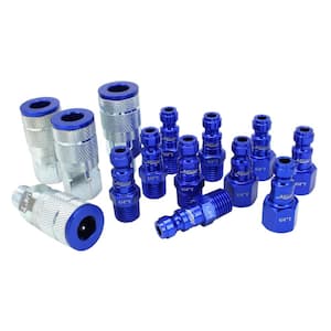 ColorFit by Milton Coupler and Plug Kit - (T-Style Blue) - 1/4 in. NPT (14-Piece)