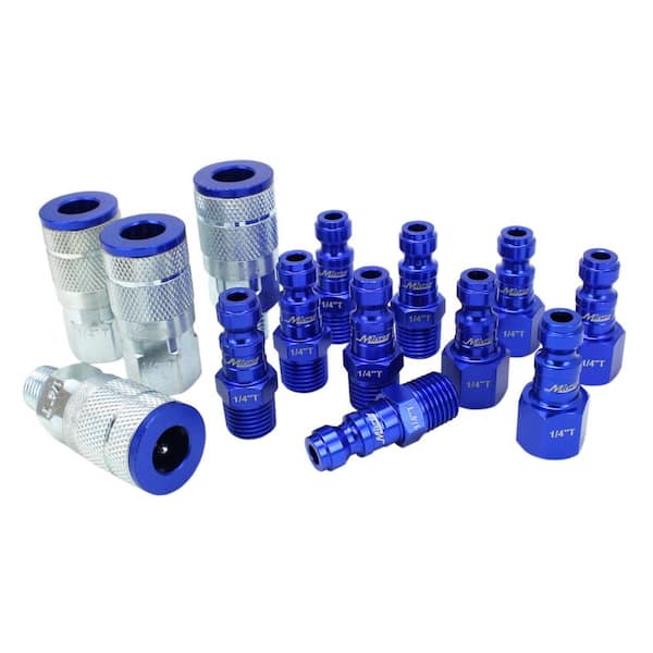 ColorFit by Milton Coupler and Plug Kit - (T-Style Blue) - 1/4 in. NPT (14-Piece)