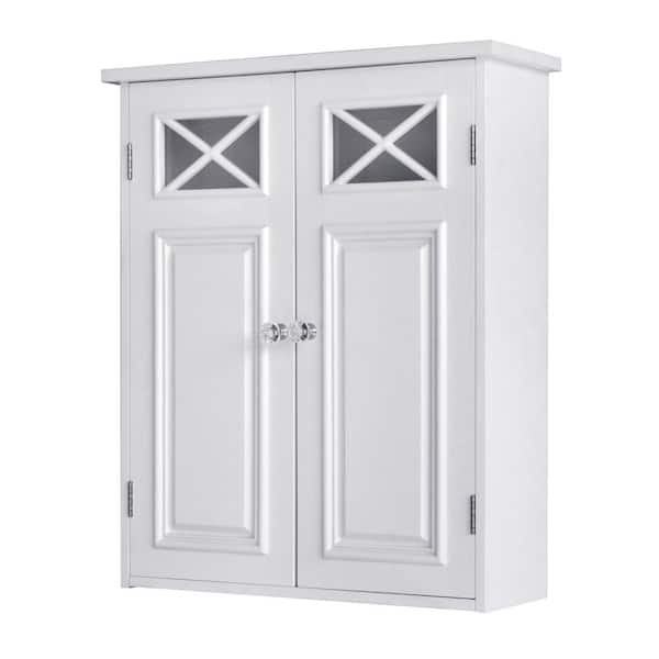 Teamson Home Johnston Assembled 24 x 20 x 7 in. Surface Mount Wall Cabinet in White