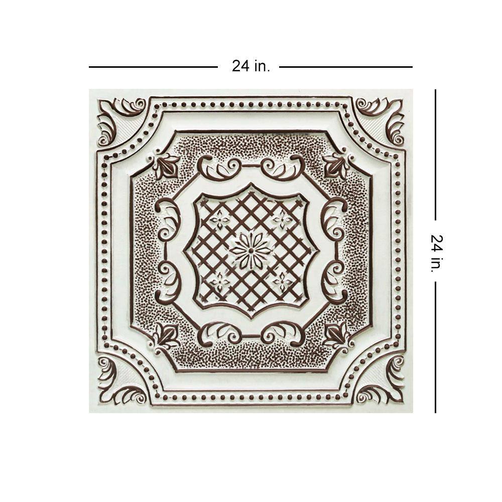 Antique Mocha PVC 24" x 24" Decorative Ceiling Tile