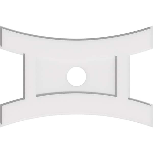 Ekena Millwork 24 in. W x 16 in. H x 3 in. ID x 1 in. P Haven Architectural Grade PVC Contemporary Ceiling Medallion