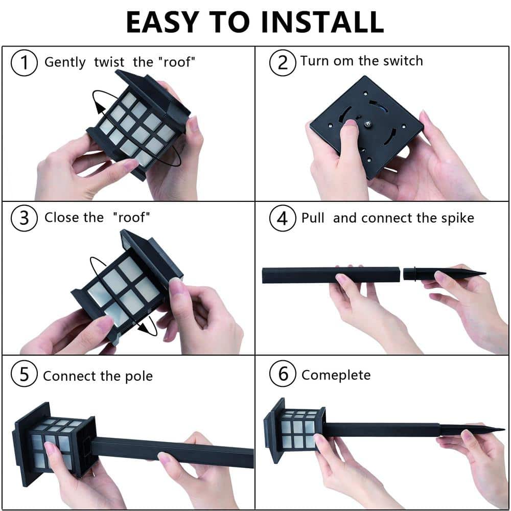 Black Polypropylene LED Pathway Lights Multipack for Outdoor Use