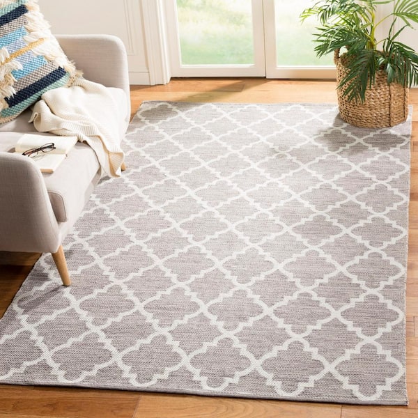 Montauk Gray/Ivory 5 ft. x 7 ft. Geometric Trellis Area Rug