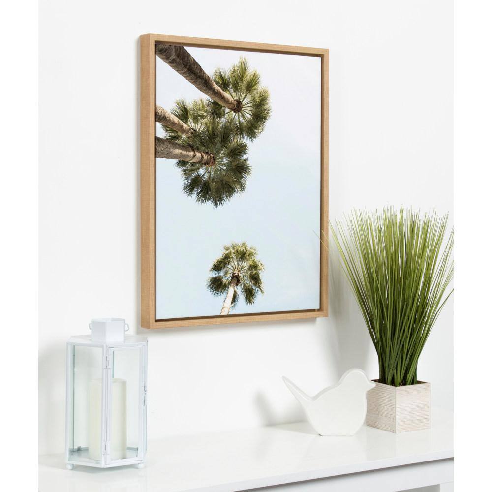 Sylvie Palm Trees Above Natural Framed Canvas Print, 18" x 24"