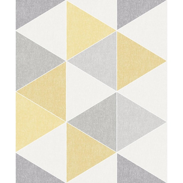 Arthouse Scandi Triangle Yellow Paper Strippable Roll (Covers 57 sq. ft.)