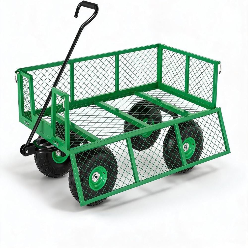Garden Cart Utility Wagon Heavy Duty Steel, 500 LBS Capacity Pull-Behind Yard Wagon with Removable Sides & Swivel Handle price history on PriceWatchPro