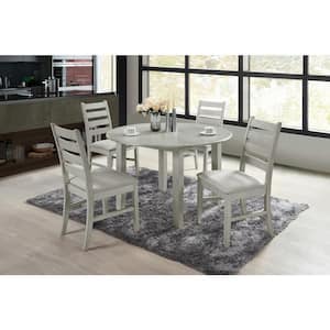 New Classic Furniture Pascal 5-Piece Wood Top Round Dining Set, DriftWood