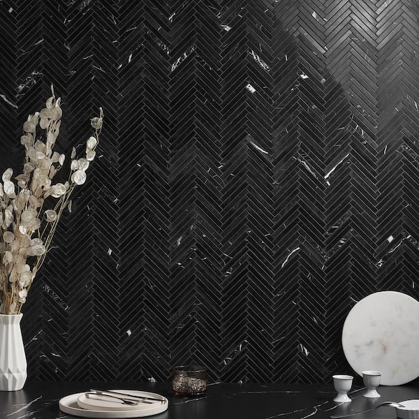Ivy Hill Tile Nero Marquina Black 11.02 in. x 11.61 in Ivy Hill Tile Nero Marquina Black 11.02 in. x 11.61 in