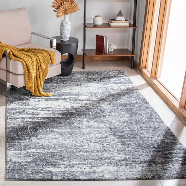 Evoke Ivory/Gray 10 ft. x 14 ft. Solid Area Rug