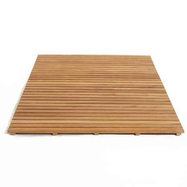 ARB Teak and Specialties 60 in. W x 40 in. D Bathroom and Shower Mat in Natural Teak