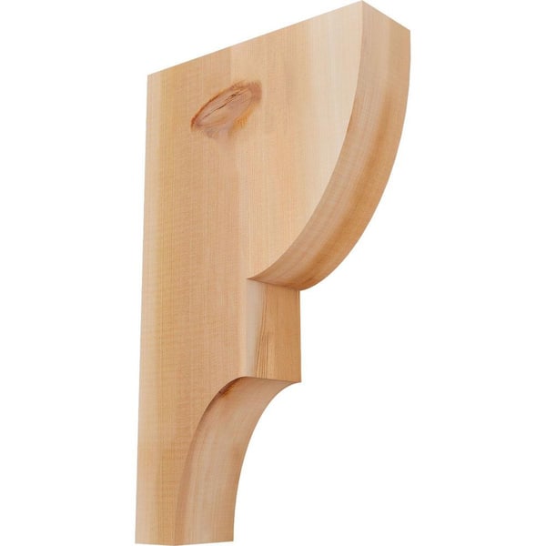 Ekena Millwork 3-1/2 in. x 12 in. x 20 in. Western Red Cedar Ridgewood Smooth Corbel
