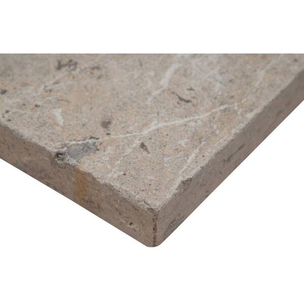 MSI Take Home Tile Sample - 6 in. x 6 in. x 1.18 in. Silver Tumbled Travertine Paver Tile (0.25 sq. ft.)