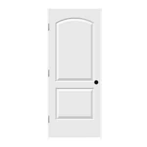 32 in. x 80 in. 2 Panel Continental Right-Hand Smooth Solid Core Molded Composite MDF Single Prehung Interior Door