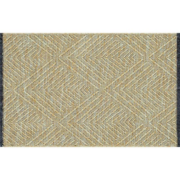 Alma Green 2 ft. x 3 ft. Diamond Machine Washable Indoor Area Rug