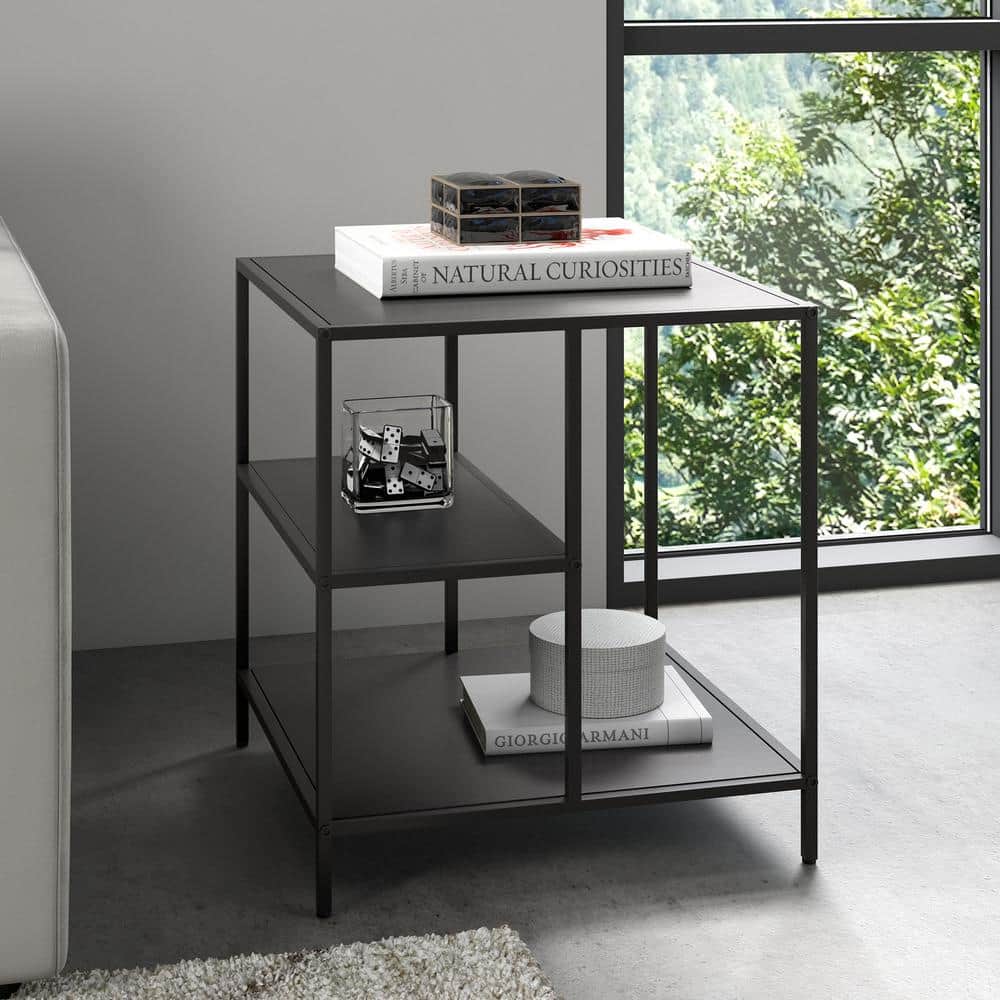 Winthrop 20" Blackened Bronze Metal Square Side Table