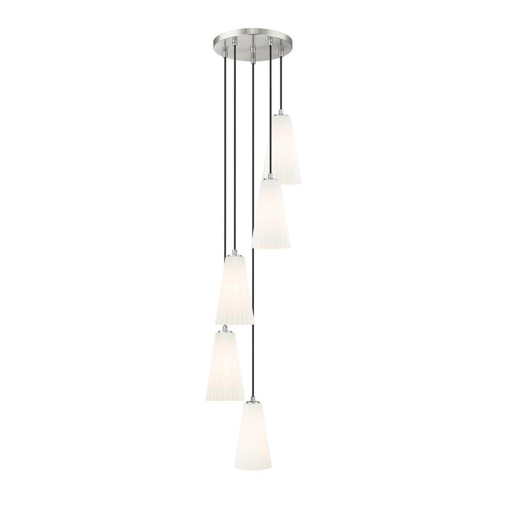 Farrell 5-Light in Brushed Nickel Chandelier with no bulbs included