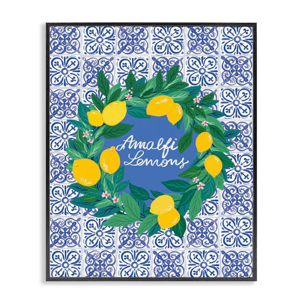 Amalfi Lemons on Tile by Be Ni La Black Framed Food Giclee Art Print 20 in. x 16 in. price history on PriceWatchPro