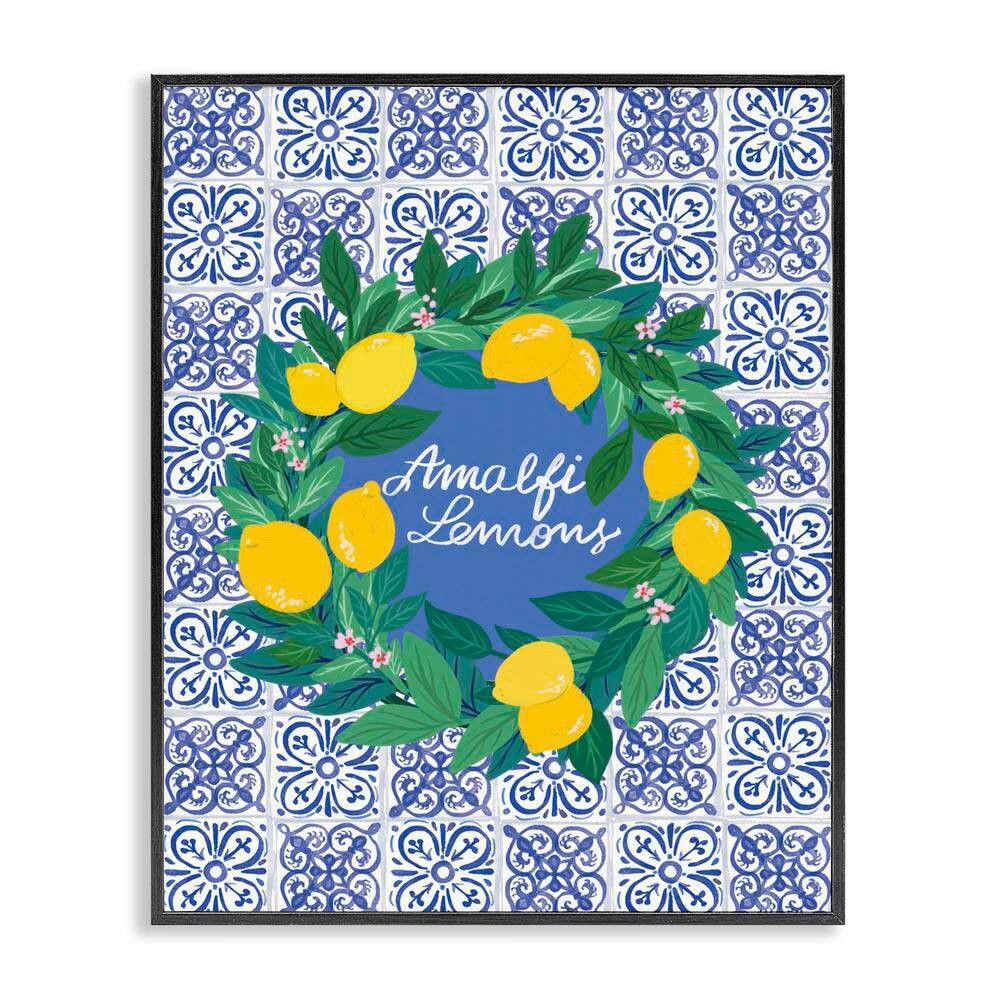 Amalfi Lemons on Tile by Be Ni La Black Framed Food Giclee Art Print 30 in. x 24 in. price history on PriceWatchPro