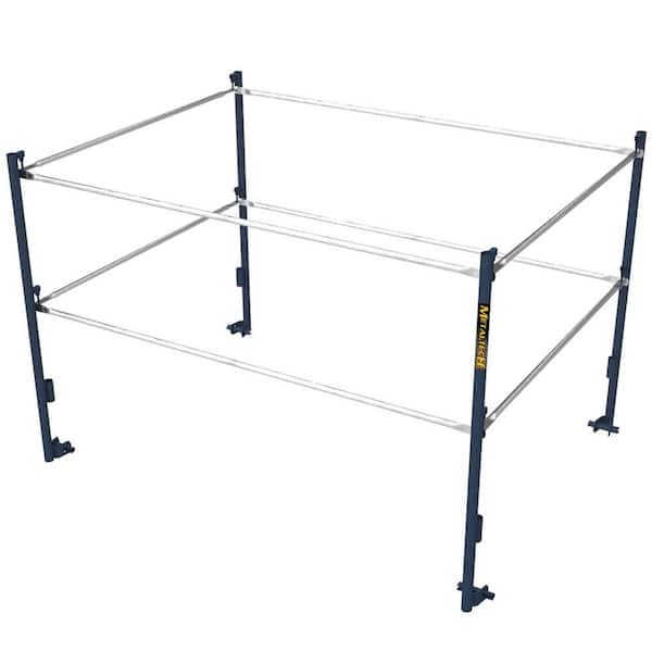 MetalTech 7 ft. W x 5 ft. H Galvanized Steel Guard Rail System for Scaffolding Safety on Scaffolding Platforms