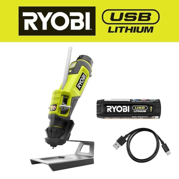 Ryobi One+ 18V Cordless Dual Temperature Glue Gun Kit w/ 2.0 Ah Battery, Charger, & Full-Size Warm Color Glue Sticks (24-Pack)