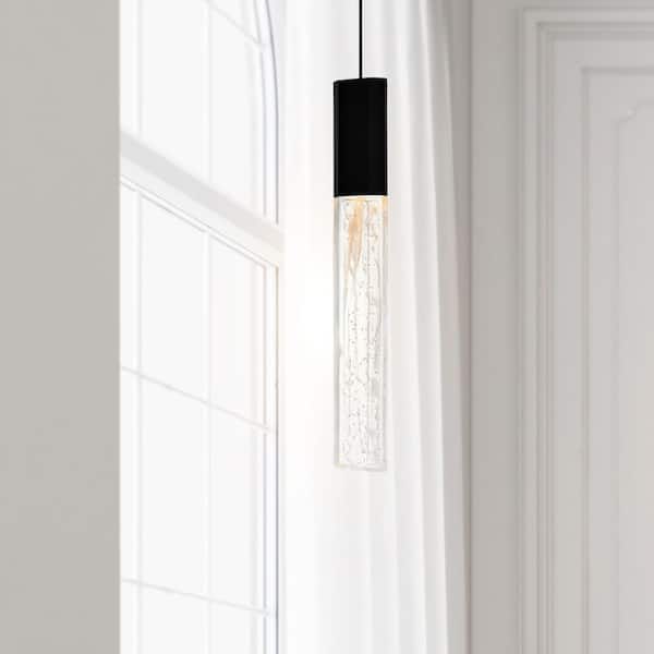 Greta 1-Light Integrated LED Black Mini Pendant Light