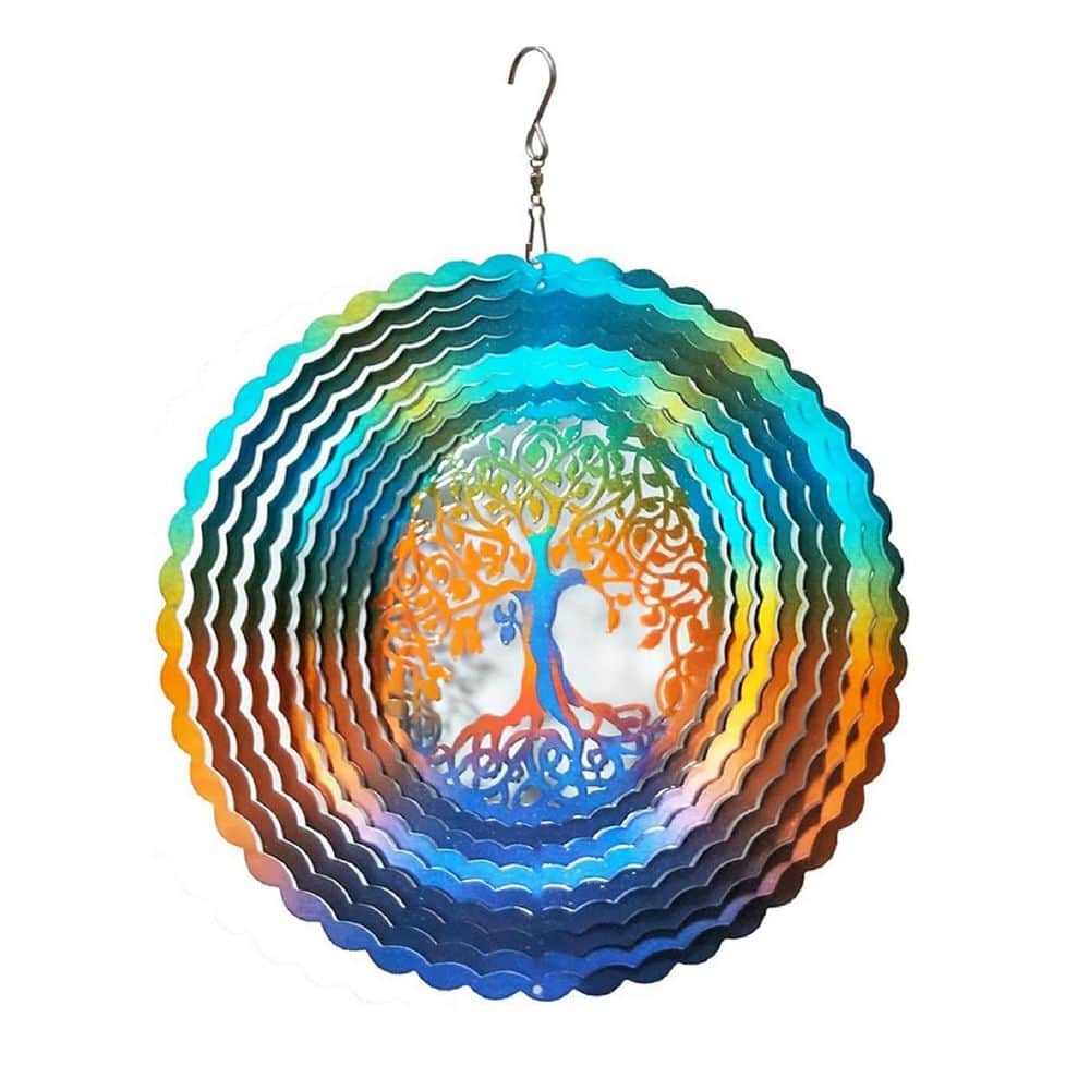 15 in. H Multi-Colored Stainless Steel Life Tree Wind Spinners Indoor Outdo
