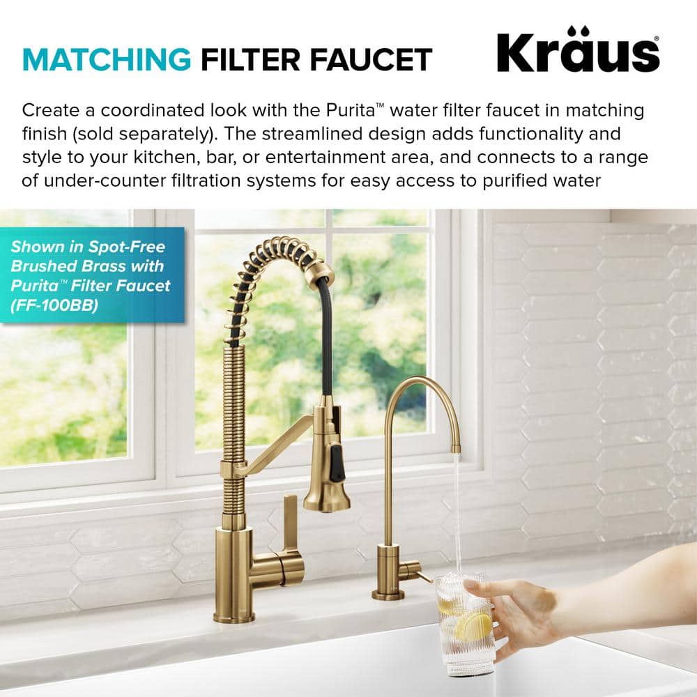 Britt Spot-Free Stainless Steel Commercial Style Pull-Down Kitchen Faucet