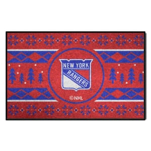 New York Rangers Holiday Sweater Red 1.5 ft. x 2.5 ft. Starter Area Rug