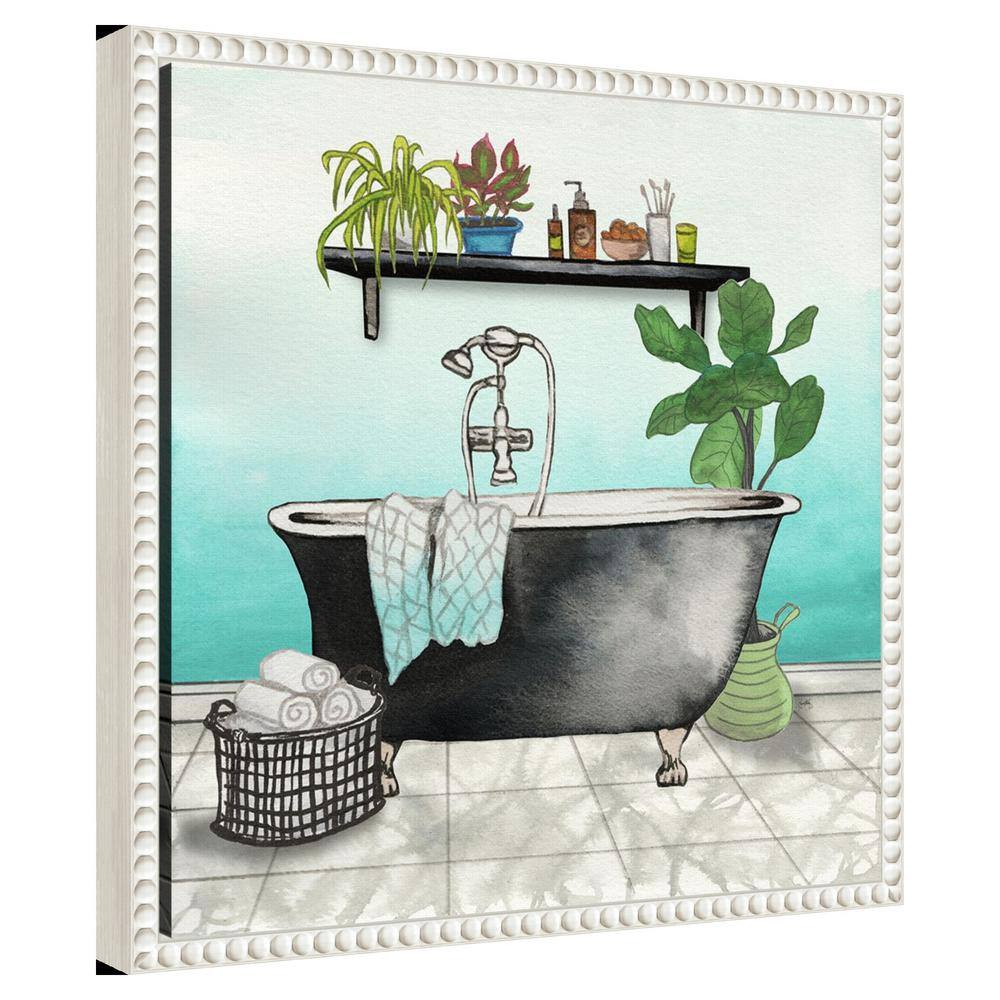 Elizabeth Medley Botanical Bath Framed Canvas Wall Art