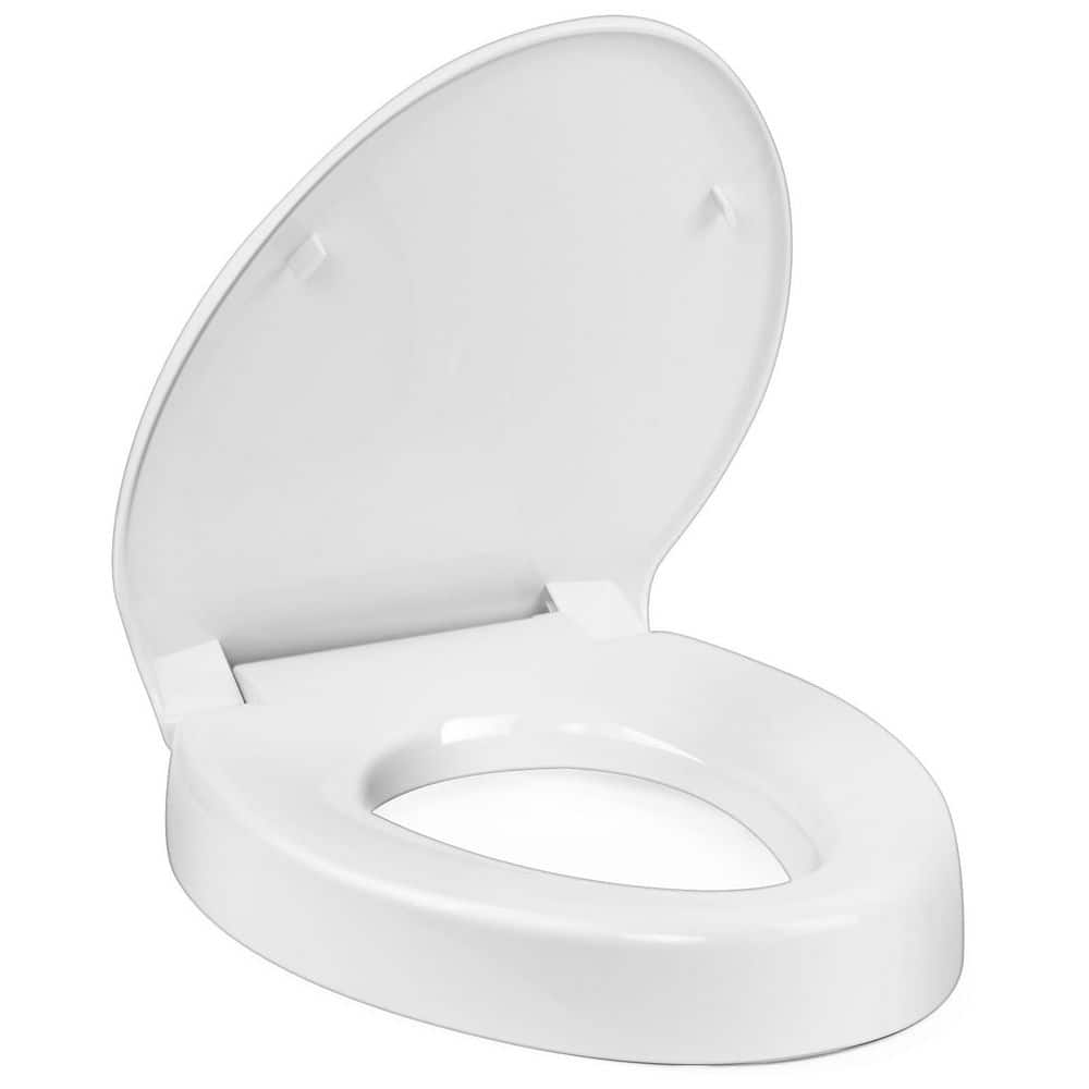 Raised Toilet Seat 3 in. for Standard Elongated Toilets 18–19 in. Bowl Length, Slow-Close Lid, Non-Slip Stable Design price history on PriceWatchPro