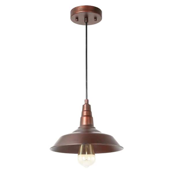 Unbranded 1-Light Aged Iron Indoor Pendant Light Farmhouse with Bell Shaped Shade Ideal for Kitchen, Dining Room and Living Room