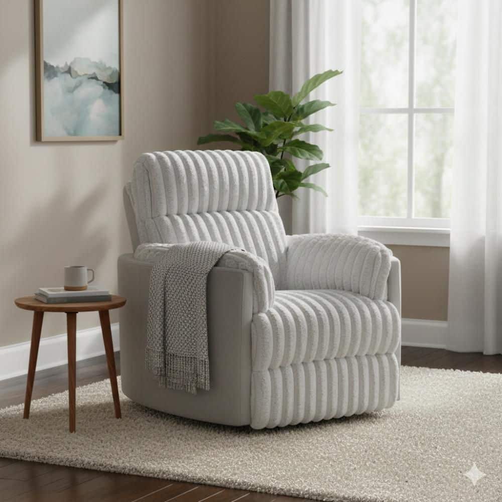 Watsy Gray Corduroy Manual Glider Recliner Swivel Chair price history on PriceWatchPro