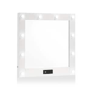 Solvang 29 in. H x 29 in. W Square Wood White Mirror