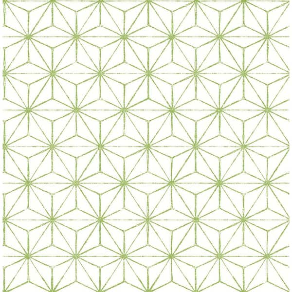 A-Street Prints Orion Green Geometric Paper Strippable Roll (Covers 56.4 sq. ft.)