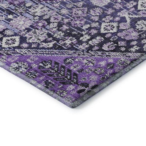 Mayfield Premium Machine Washable Abstract AMF1834 Purple 10 ft. x 14 ft. Area Rug