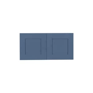 Lancaster Blue Plywood Shaker Stock Assembled Wall Kitchen Cabinet 30 in. W x 15 in. H x 12 in. D